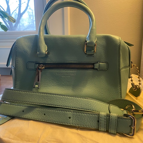 MARC JACOBS Tiffany Blue Recruit Bauleto Leather Satchel Bag - Picture 1 of 9